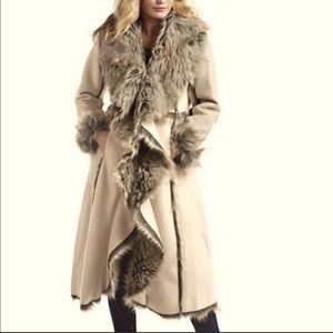 Fabulous Furs Long Suede & Fur Coat